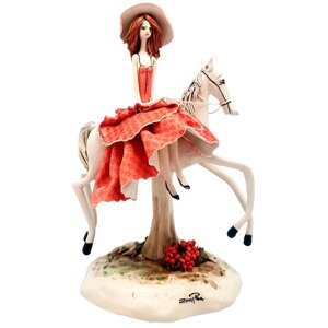 Фігурка з фарфору «Дама на коні» Zampiva, h-20x12x10 див. (517-0090)