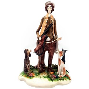 Фігурка з фарфору «Мисливець з собаками» Zampiva, h-24x17x15 див. (517-0047)