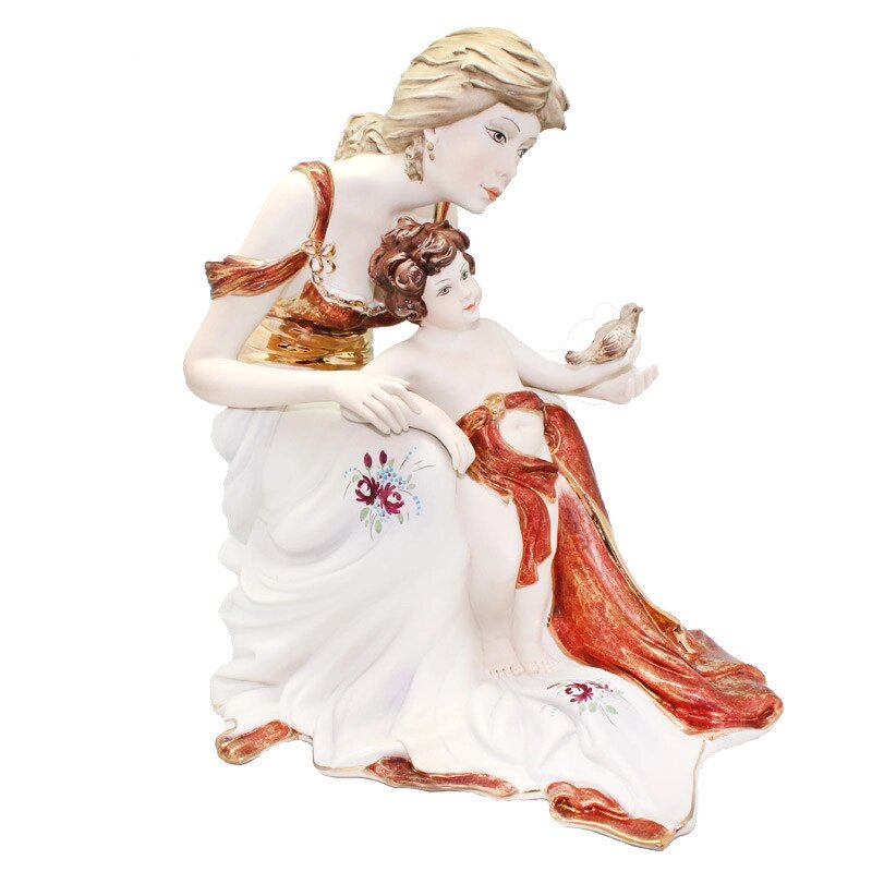 Фигурка-статуэтка фарфоровая Италия, ручная работа «Мама с ребенком» Sabadin, h-33 см (2106BRs) ##от компании## Интернет-магазин Present4you - ##фото## 1