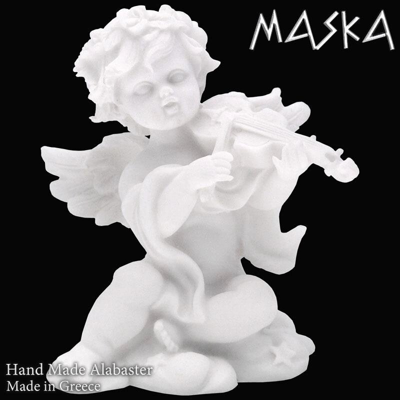 Фігурка-статуетка з алебастру «Янголятко зі скрипкою» Греція , h-9 см (395-0625) від компанії Інтернет-магазин Present4you - фото 1