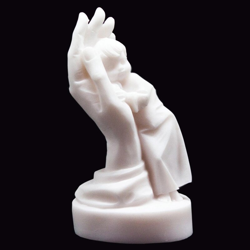 Фігурка статуетка з природного мінералу алебастр Греція «Хлопчик в долоні» h-13 див. від компанії Інтернет-магазин Present4you - фото 1