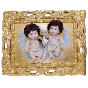 Картина з фарфору «Два ангела» Zampiva, 80х60 см (517-6005)