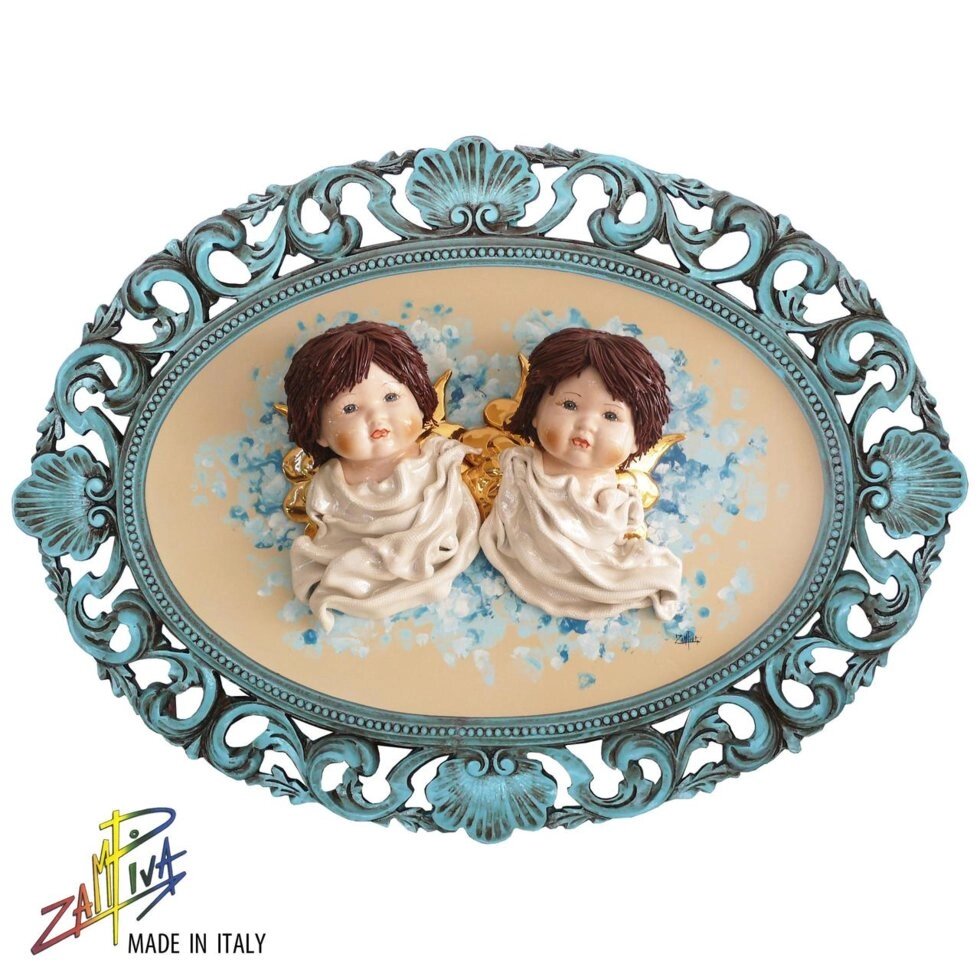 Картина колекційна порцеляновий Італія «Два ангела» Zampiva, 57х78 див. від компанії Інтернет-магазин Present4you - фото 1