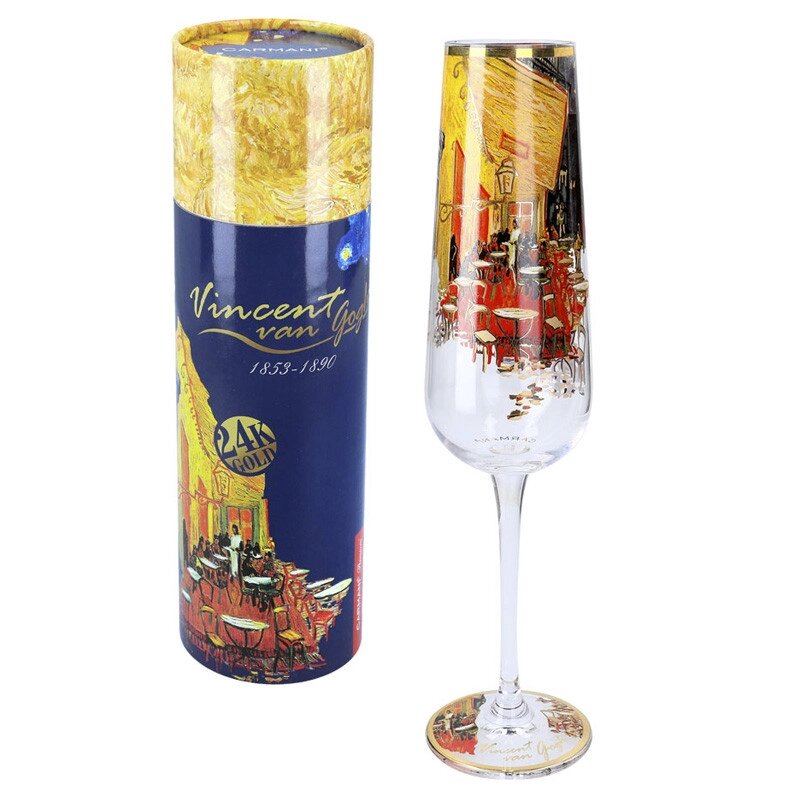 Келих для шампанського Carmani Ван Гог «Нічна тераса кафе», 300 мл від компанії Інтернет-магазин Present4you - фото 1