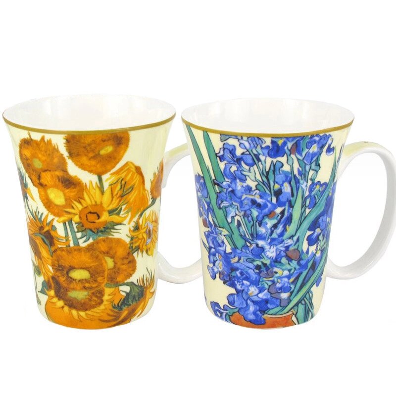 Набір 2 чашки Ван Гога «Іриси» і «Соняшники» Carmani, 375 мл від компанії Інтернет-магазин Present4you - фото 1