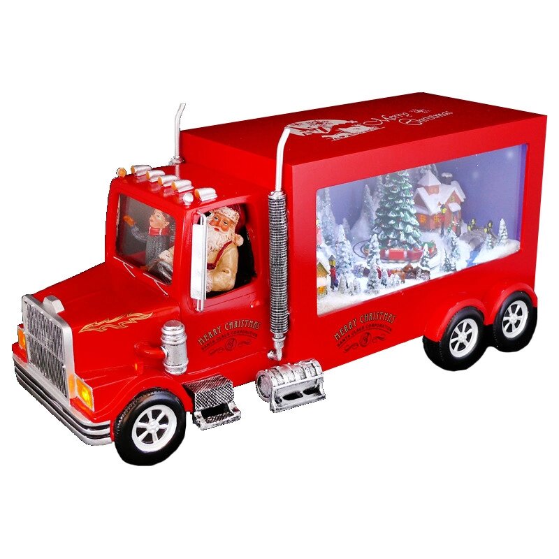 Новорічна декорація «Вантажівка з Сантою», h-16,5 див. від компанії Інтернет-магазин Present4you - фото 1