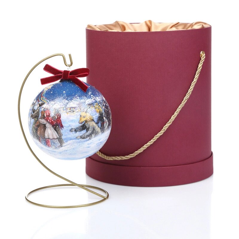 Новорічний куля ручного розпису в подарунковій коробці «Вертеп», d-12 см (905-0001) від компанії Інтернет-магазин Present4you - фото 1