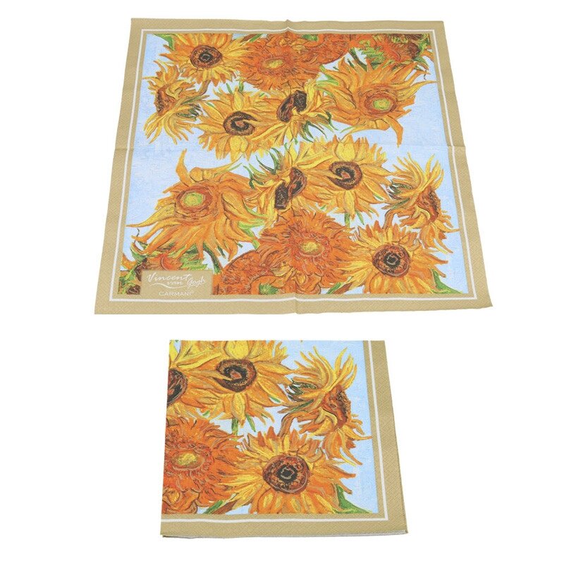Паперові серветки Carmani Ван Гог «Соняшники» (33х33 см) (026-0103) від компанії Інтернет-магазин Present4you - фото 1