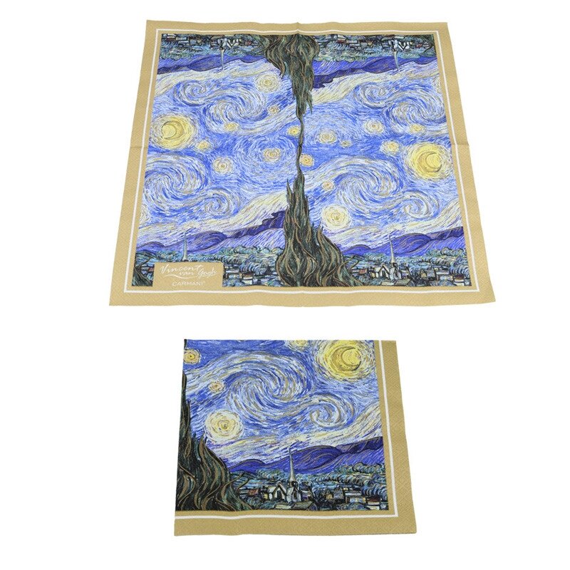 Паперові серветки Carmani Ван Гог «Зоряна ніч» (33х33 см) (026-0104) від компанії Інтернет-магазин Present4you - фото 1