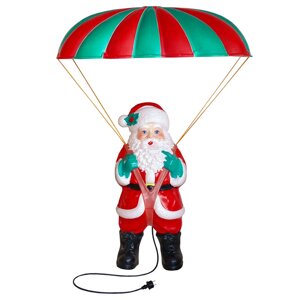Санта Клаус на парашуті, пластик з підсвіткою, h-145см (123-0074)