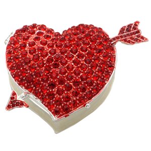 Шкатулка для прикрас «Червоне серце» 8х6х2,5 див.