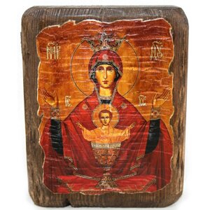 Дерев'яна ікона Божої Матері Неуповаемая чаша, 17х13 см (814-1009)