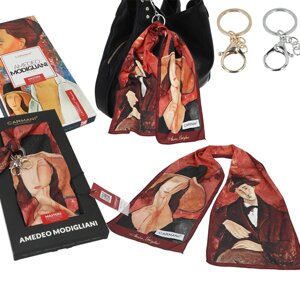 Шарф-Аксесуар для сумки А. Модільяні «Жінка в капелюсі і Маріо Варвогли», 18х90 см
