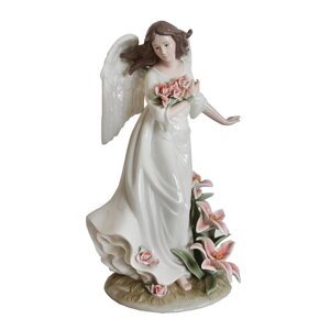 Фарфорова фігурка «Ангел з квітами», h-32х19х17 см (350-3085)