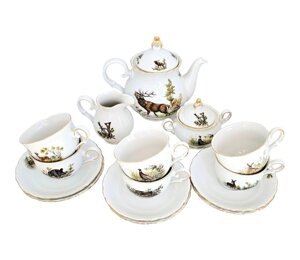 Сервіз чайний Gloria porcelain Полювання 15 предметів, 1300мл,300мл, 250мл, 250мл (538-0004)
