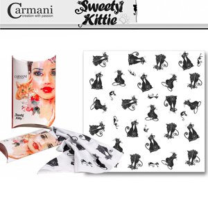 Хусточка - шарф «Чорно-білі коти» Сагмапі, 73х73 см