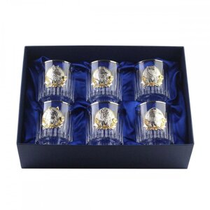 Набір кришталевих склянок Boss Crystal Лідер Платинум 6 келихів платину срібло золото 196-0004