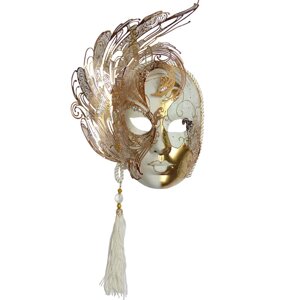 Венеціанська маска «Гламур», біла 30х29 див.