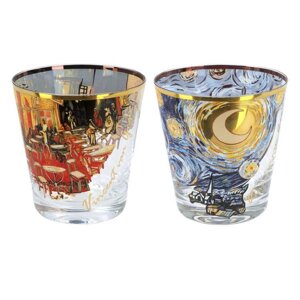 Набір склянок для віскі 2шт Ван Гог «Нічна тераса кафе. Зоряна ніч» (350 мл) (841-6821)