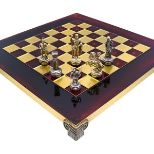 Шахи «Римляне», червоні, Греція, MANOPOULOS 28х28 см (088-0304S)