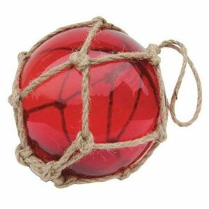 Скляний червоний куля в сітці Sea Club, d-15 см (5833. V)