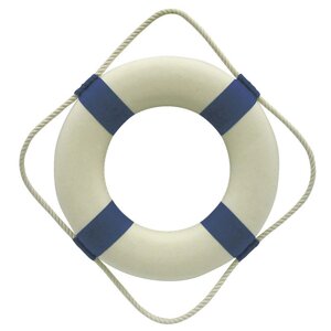 Декор «Рятувальний круг» Sea Club, d-30 см білий з синім