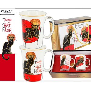 Набір з 2-х чашок фарфорових Французька чорний кіт, Carmani, 250 мл