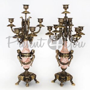 Набір з двох бронзових свічників «Ангели» Virtus Іспанія, h-55х23х23 см (4079)