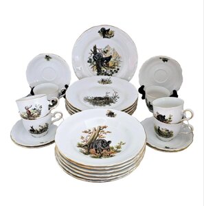 Сервіз обідній Gloria porcelain Полювання 24 предмети, d-23см, d-25см, d-15см, 250мл (538-0005)