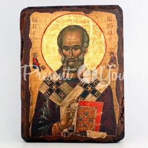 Дерев'яна ікона Святий Миколай Чудотворець, 17х13 див.