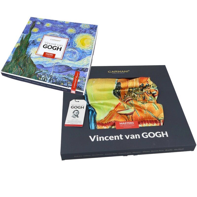 Шаль Carmani Ван Гог «Нічна тераса кафе» (90х90 см) від компанії Інтернет-магазин Present4you - фото 1