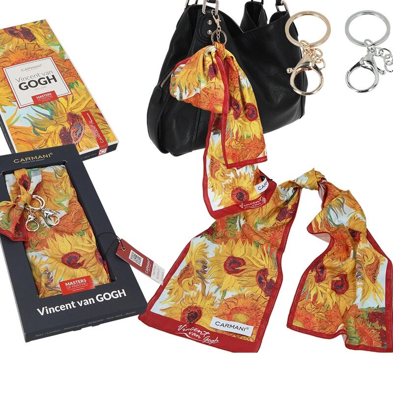 Шарф-Аксесуар для сумки Ван Гога «Соняшники», 18х90 см від компанії Інтернет-магазин Present4you - фото 1