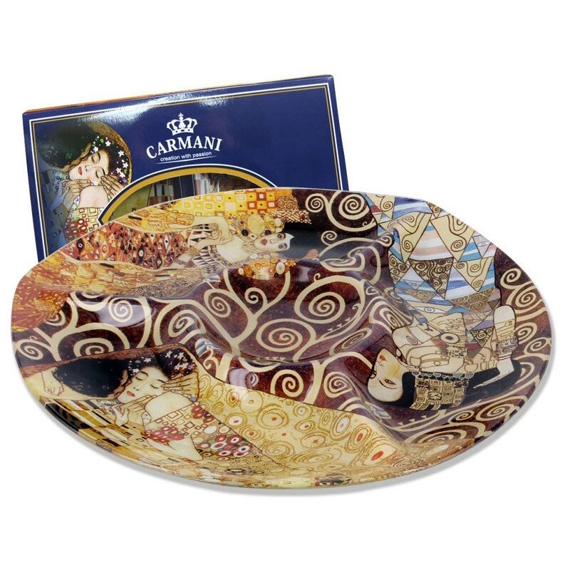 Стеклянная тарелка Г. Климт Carmani, d-29,5 см (198-8061) від компанії Інтернет-магазин Present4you - фото 1