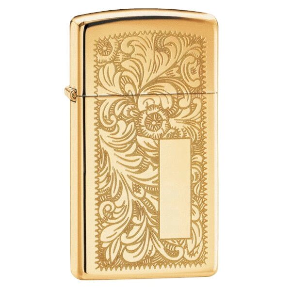 Запальничка Zippo Slim Venetian High Polish Brass 1652B від компанії Інтернет-магазин Present4you - фото 1