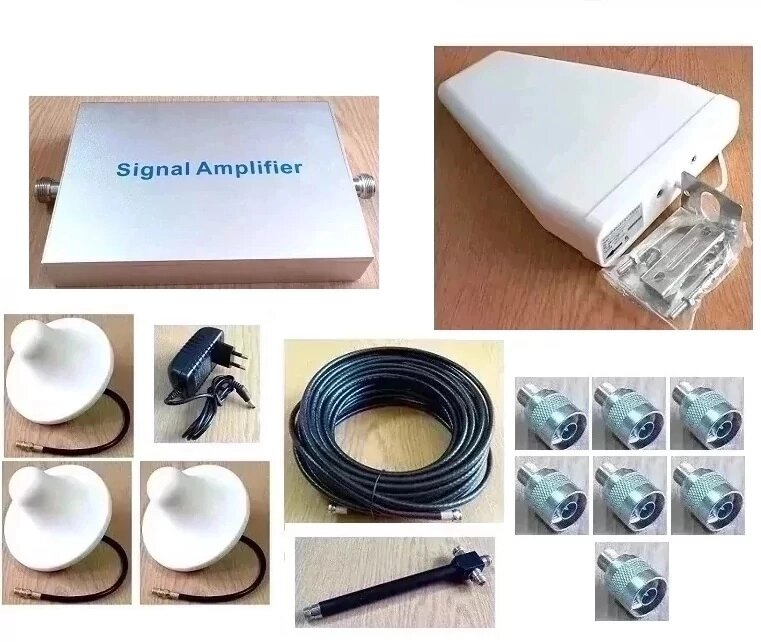 2G/4G підсилювач стільникового зв'язку NC-1817-D 1800 MГц із логоперіодичною та 3-ма внутрішніми антенами, 500 кв. м. від компанії ПО СПЕЦАНТЕНИ Зв'язок без перешкод! - фото 1