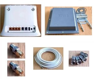 4G LTE MIMO WiFi роутер ZTE MF283+PRO з антеною панельною MIMO 16 дБ, 2хSMA-male перехідниками, 20 м кабелю RG-58U 50 Ом
