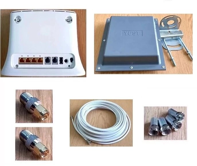 4G LTE MIMO WiFi роутер ZTE MF283+PRO з антеною панельною MIMO 16 дБ, 2хSMA-male перехідниками, 20 м кабелю RG-58U 50 Ом від компанії ПО СПЕЦАНТЕННИ Зв'язок без перешкод! - фото 1