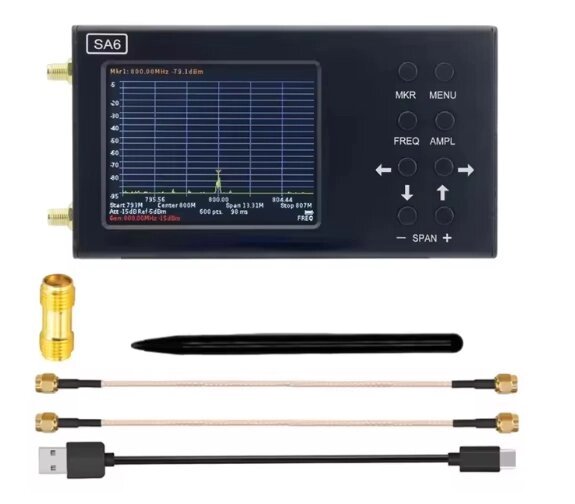 Аналізатор спектру частот SA6, 35-6200 МГц, з трекінг-генератором, 3.2” дисплей, 3000mAh від компанії ПО СПЕЦАНТЕНИ Зв'язок без перешкод! - фото 1