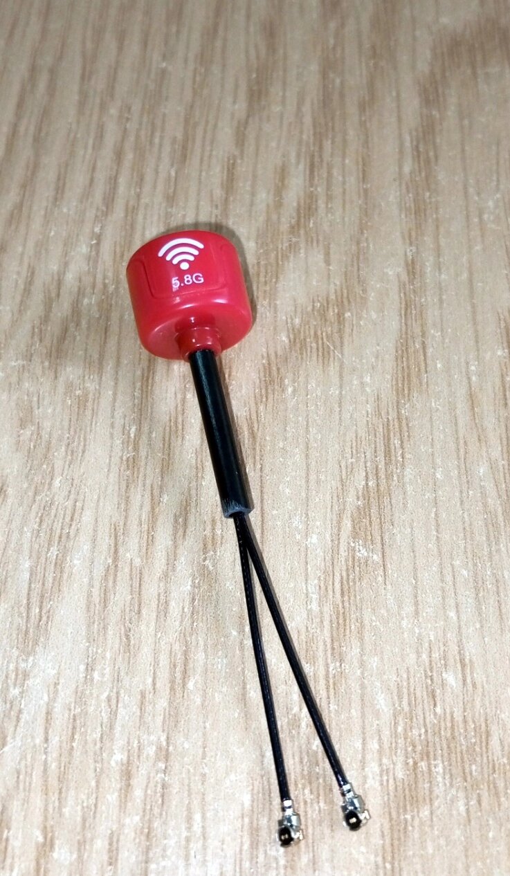 Антена 5,8 ГГц 3 dBi FPV LHCP лівостороння з двома роз'ємами IPEX1, червона від компанії ПО СПЕЦАНТЕННИ Зв'язок без перешкод! - фото 1