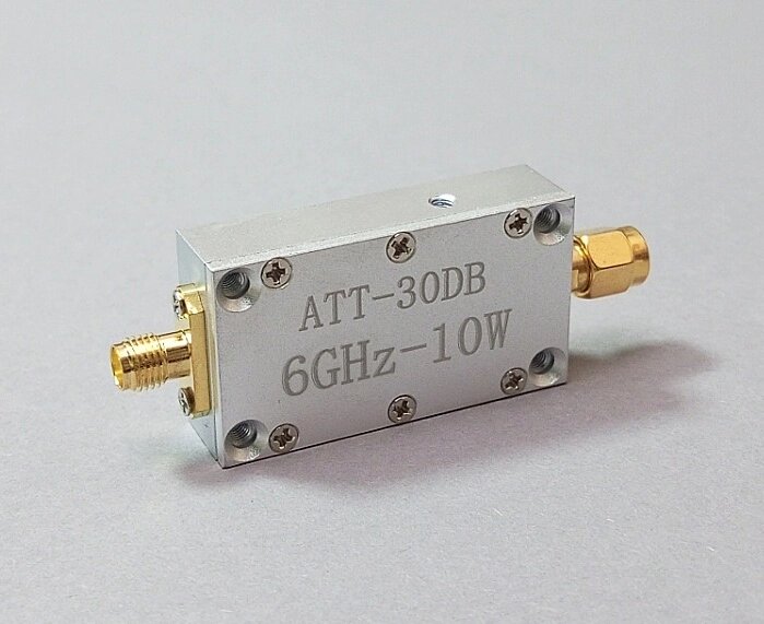 Атенюатор ATT-30 DB-10W, в діапазоні від 0.01 до 6 ГГц, SMA-male/SMA-female від компанії ПО СПЕЦАНТЕННИ Зв'язок без перешкод! - фото 1