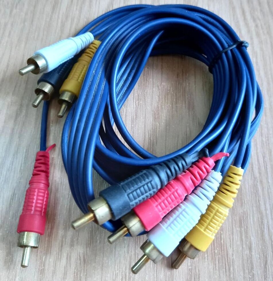 Аудио-, видео кабель SA-008, 4хRCA - 4хRCA, 2 м. Витринный образец. ##от компании## ПО СПЕЦАНТЕННЫ  Связь без преград! - ##фото## 1