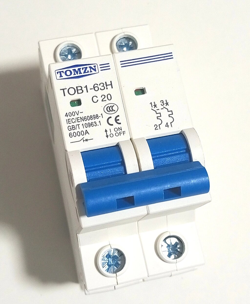Автоматичний вимикач 20A 400V AC 2P 6kA TOMZN TOB1-63H-20 від компанії ПО СПЕЦАНТЕННИ Зв'язок без перешкод! - фото 1
