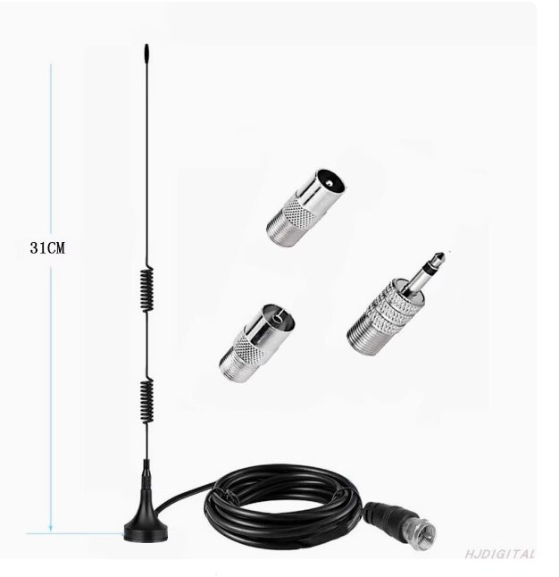 FM-радіоантена 7dBi 75 Ом, 3 м кабелю з F конектором + три перехідники, на магнітній основі від компанії ПО СПЕЦАНТЕННИ Зв'язок без перешкод! - фото 1