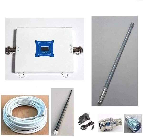 GSM, 4G LTE підсилювач 900 МГц WNG-9016-G із зовнішньою всеспрямованою та внутрішньою круговою антеною, 100-200 кв. м. від компанії ПО СПЕЦАНТЕНИ Зв'язок без перешкод! - фото 1