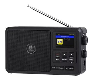 Інтернет-радіо DAB+FM, Bluetooth V5.0, TF/USB плеєр, 4хААА/AC 220-240V, РК дисплей, таймер сну, будильник, YF-0576