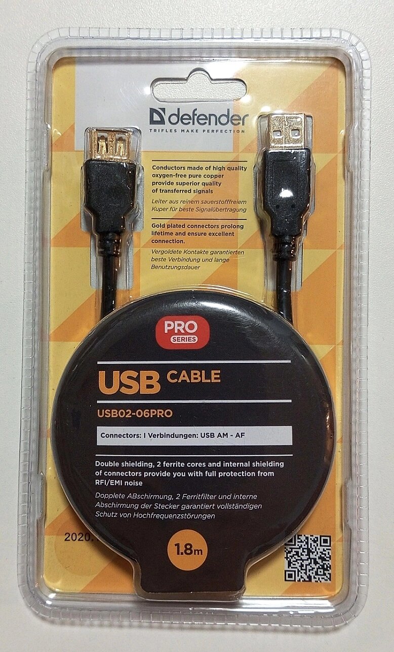 Кабель Defender USB04-06PRO USB2.0 AM-AF 1.8 м від компанії ПО СПЕЦАНТЕННИ Зв'язок без перешкод! - фото 1