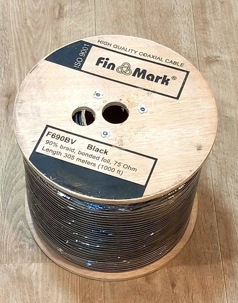 Кабель коаксіальний FinMark F690BV 75 Ом RG-6U, чорний від компанії ПО СПЕЦАНТЕНИ Зв'язок без перешкод! - фото 1