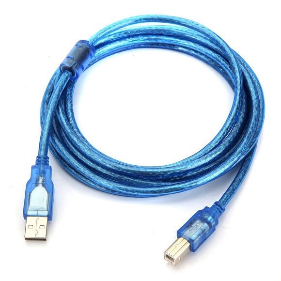Кабель USB 2.0 AM-BM з ферритом для принтера 10 м, синій від компанії ПО СПЕЦАНТЕННИ Зв'язок без перешкод! - фото 1
