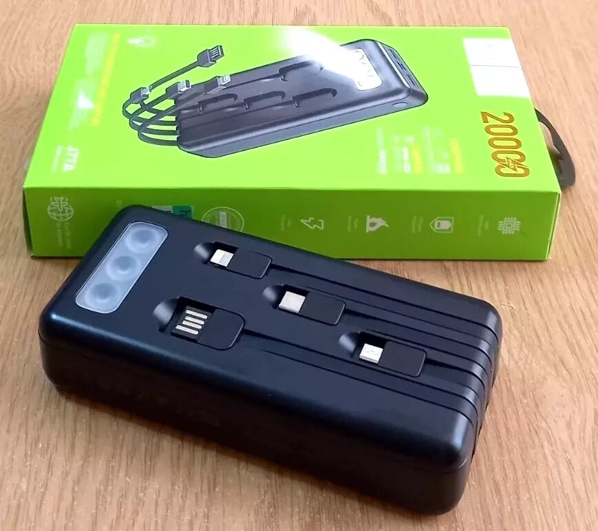 Ліхтар світлодіодний з акумулятором 20000 мАг, повербанк Power Bank HOCO J77A-H, 2хUSB від компанії ПО СПЕЦАНТЕННИ Зв'язок без перешкод! - фото 1