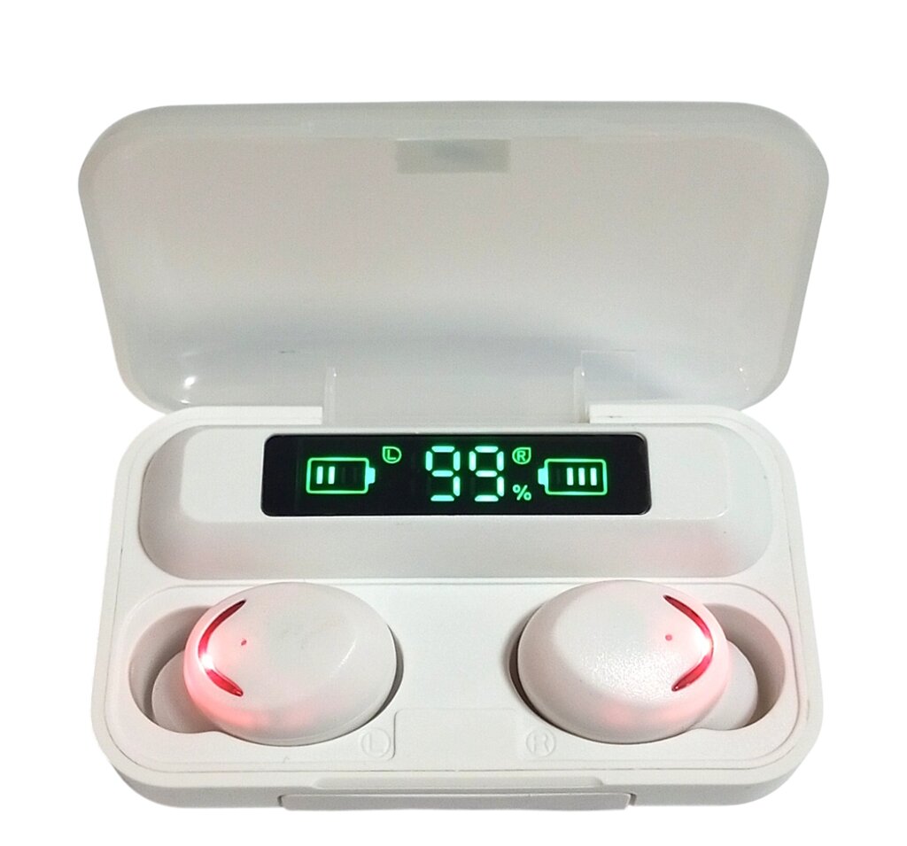 Міні-навушники бездротові F9-5С Bluetooth 5.0, із зарядним чохлом, IPX3 від компанії ПО СПЕЦАНТЕНИ Зв'язок без перешкод! - фото 1